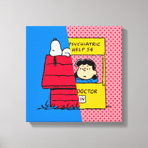 Peanuts   Snoopy & Lucy Half & Half Canvas Print