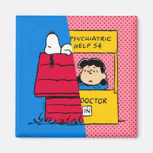 Peanuts   Snoopy & Lucy Half & Half Magnet