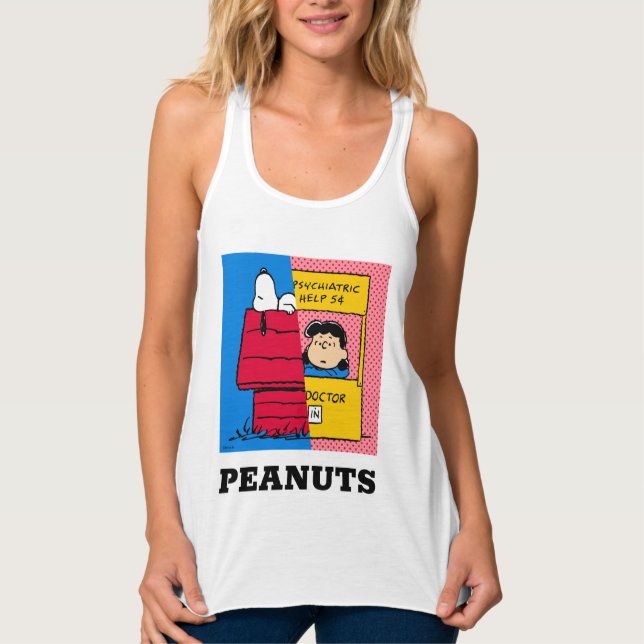 Peanuts | Snoopy & Lucy Half & Half Singlet (Front)