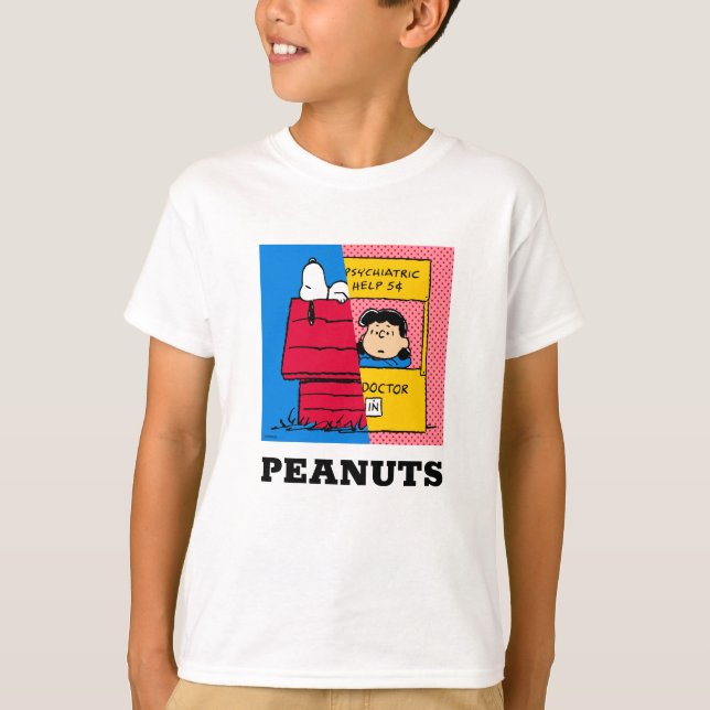 Peanuts | Snoopy & Lucy Half & Half T-Shirt (Front)