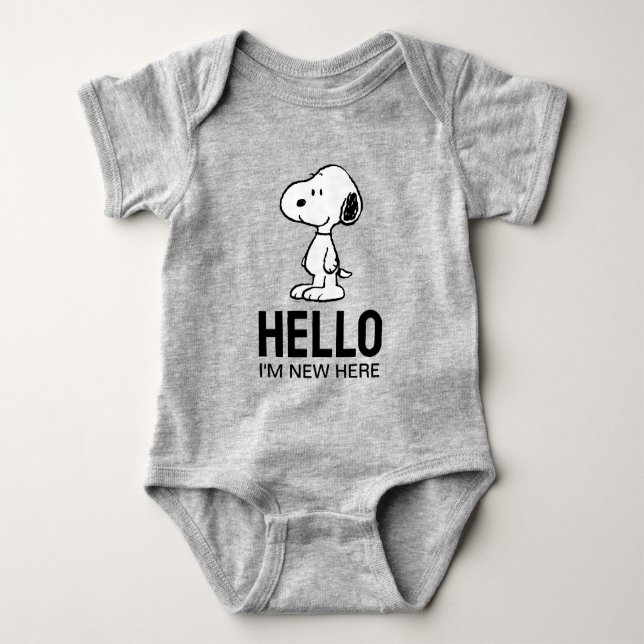 Peanuts Snoopy | |'m New Here Baby Bodysuit (Front)