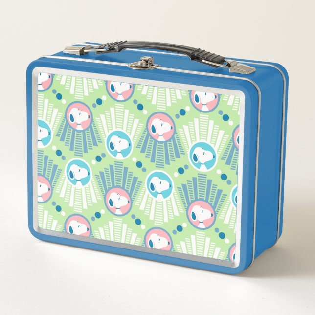 Peanuts | Snoopy Mint Green Deco Dreams Pattern Metal Lunch Box (Front)