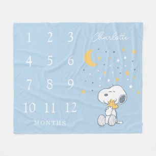 Peanuts Snoopy   Monthly Milestone Baby Fleece Blanket