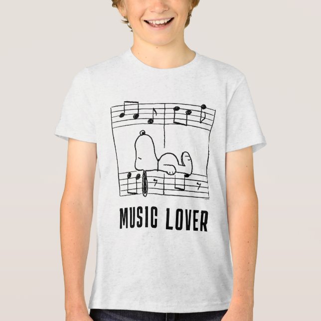 Peanuts | Snoopy Musical Notes Tri-Blend Shirt (Front)