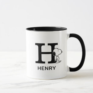 Peanuts   Snoopy Name & Monogram H Mug