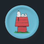Peanuts | Snoopy Napping Paper Plate<br><div class="desc">Add a relaxed and whimsical touch to your gatherings with these paper plates featuring Snoopy napping peacefully. Perfect for casual meals,  picnics,  or parties,  this delightful design brings the laid-back charm of the Peanuts gang to your table.</div>