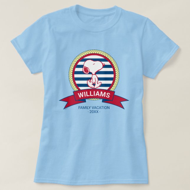 Peanuts | Snoopy Nautical Badge T-Shirt (Design Front)