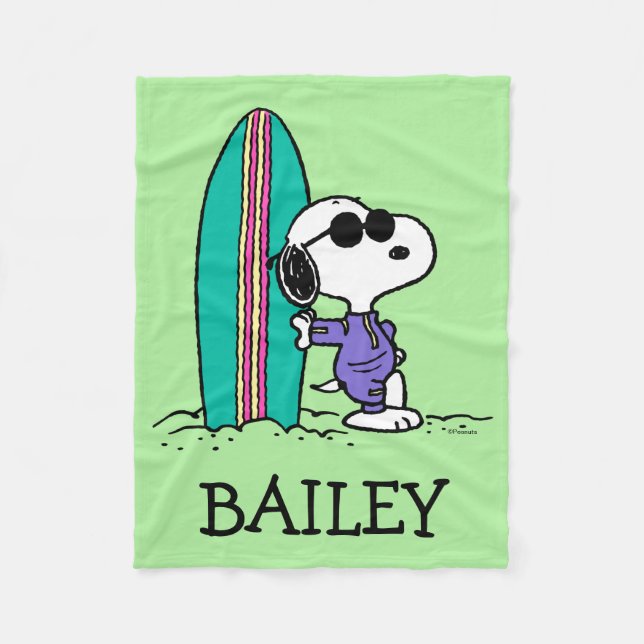 Peanuts | Snoopy Ocean High Tide Fleece Blanket (Front)