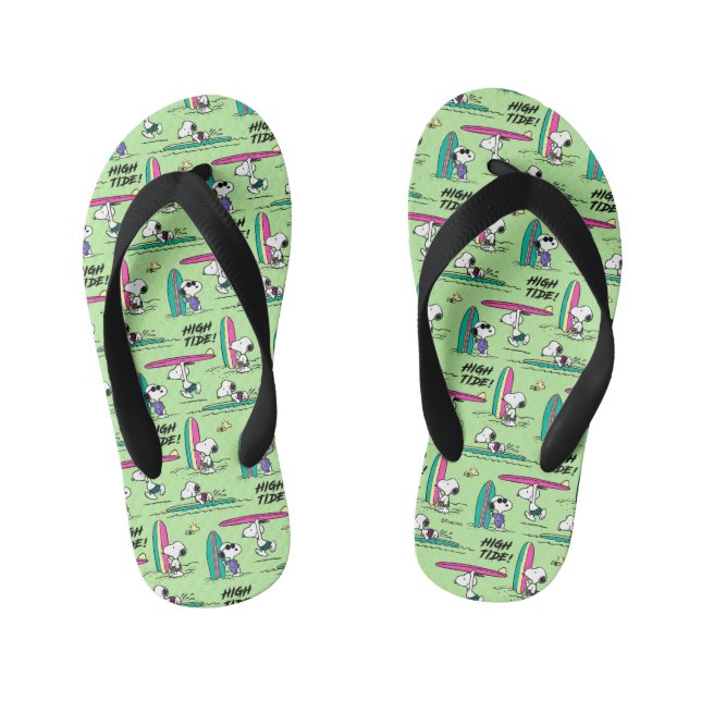 Peanuts | Snoopy Ocean High Tide Pattern Kid's Jandals (Footbed)