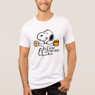 Peanuts Snoopy OK But First Coffee Tri-Blend Shirt