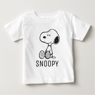 PEANUTS Snoopy on Black White Comics Baby T-Shirt