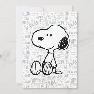 PEANUTS Snoopy on Black White Comics Card