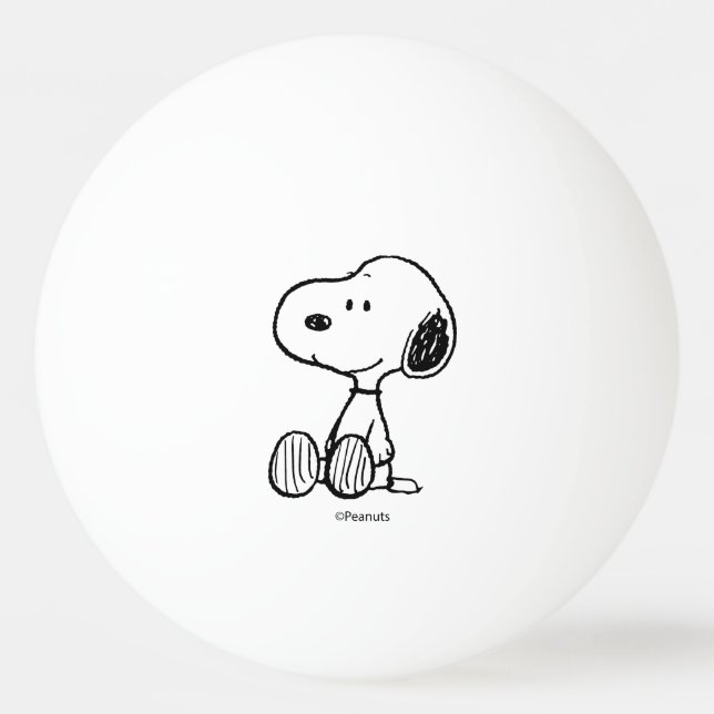 PEANUTS | Snoopy on Black White Comics Ping Pong Ball (Front)
