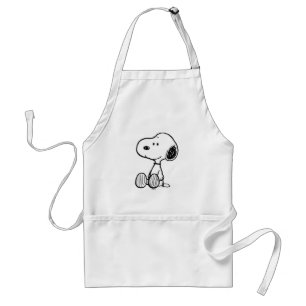 PEANUTS Snoopy on Black White Comics Standard Apron
