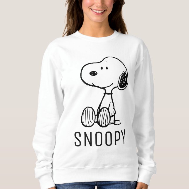 PEANUTS | Snoopy on Black White Comics Sweatshirt (Front)