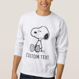 PEANUTS   Snoopy on Black White Comics Sweatshirt