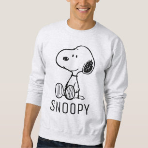 PEANUTS   Snoopy on Black White Comics Sweatshirt