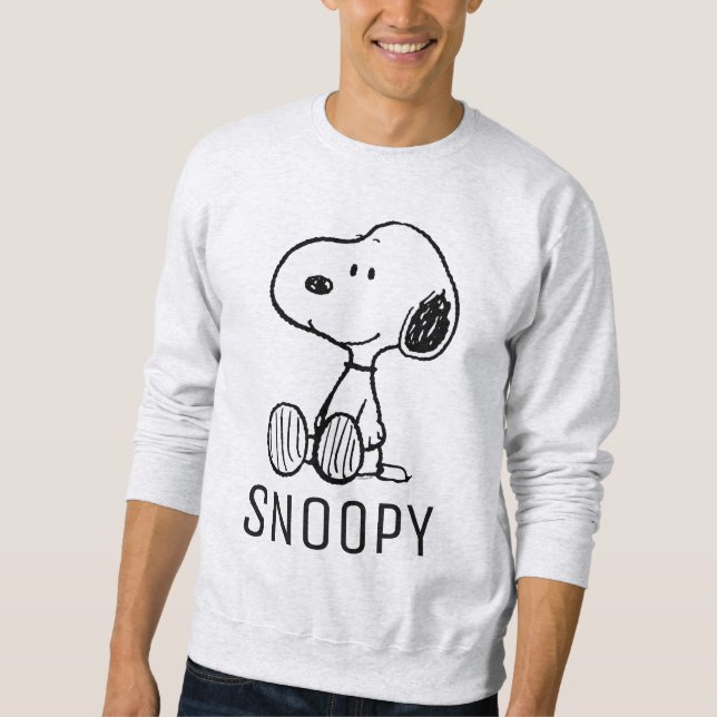 PEANUTS | Snoopy on Black White Comics Sweatshirt (Front)