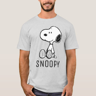 PEANUTS   Snoopy on Black White Comics T-Shirt