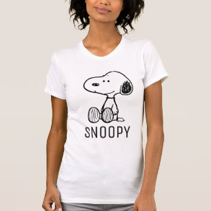 PEANUTS Snoopy on Black White Comics T-Shirt