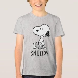 PEANUTS Snoopy on Black White Comics Tri-Blend Shirt