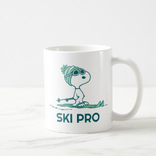 Peanuts Snoopy on Skies Add Your Text Coffee Mug