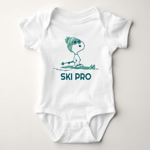 Peanuts   Snoopy on Skis Baby Bodysuit