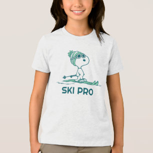Peanuts Snoopy on Skis Tri-Blend Shirt