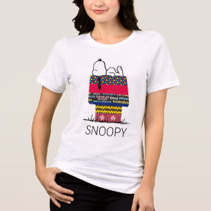 Peanuts   Snoopy Pattern Mixtape Doghouse Tri-Blend Shirt