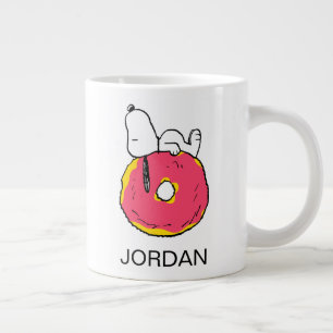Peanuts   Snoopy Pink Doughnut Large Coffee Mug