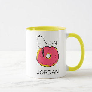 Peanuts   Snoopy Pink Doughnut Mug