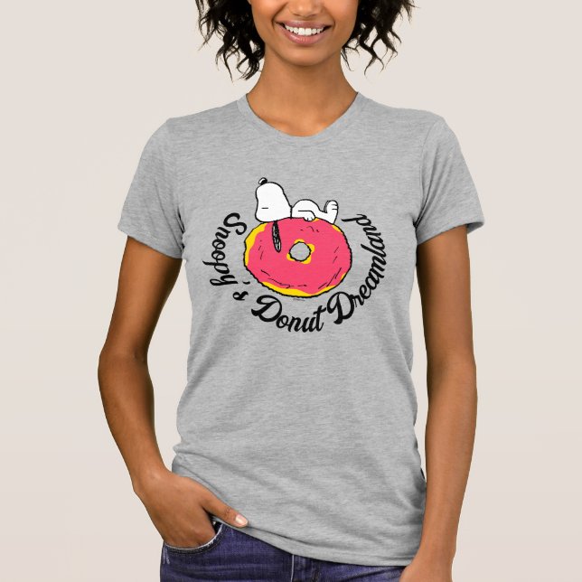 Peanuts | Snoopy Pink Doughnut T-Shirt (Front)