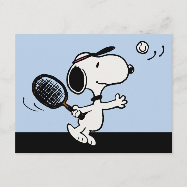 Peanuts | Snoopy Plays Tennis Postcard (Front)