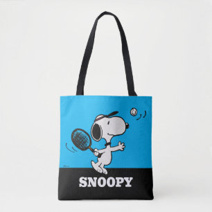 Peanuts   Snoopy Plays Tennis Tote Bag