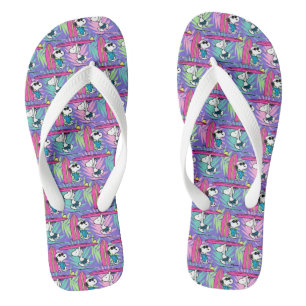 Peanuts   Snoopy Purple Surf Pattern Jandals