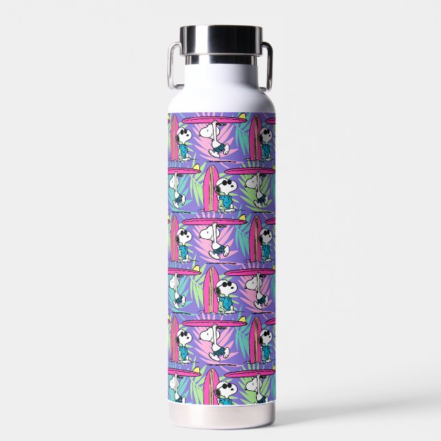 Peanuts | Snoopy Purple Surf Pattern Water Bottle (Front)