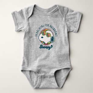 Peanuts Snoopy Rainbow Heart Sunglasses Baby Bodysuit