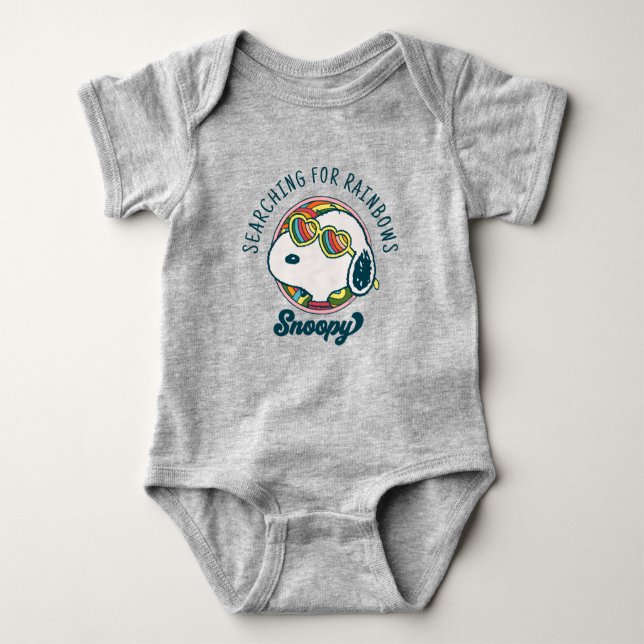Peanuts | Snoopy Rainbow Heart Sunglasses Baby Bodysuit (Front)