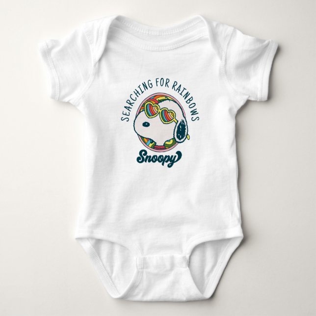 Peanuts | Snoopy Rainbow Heart Sunglasses Baby Bodysuit (Front)