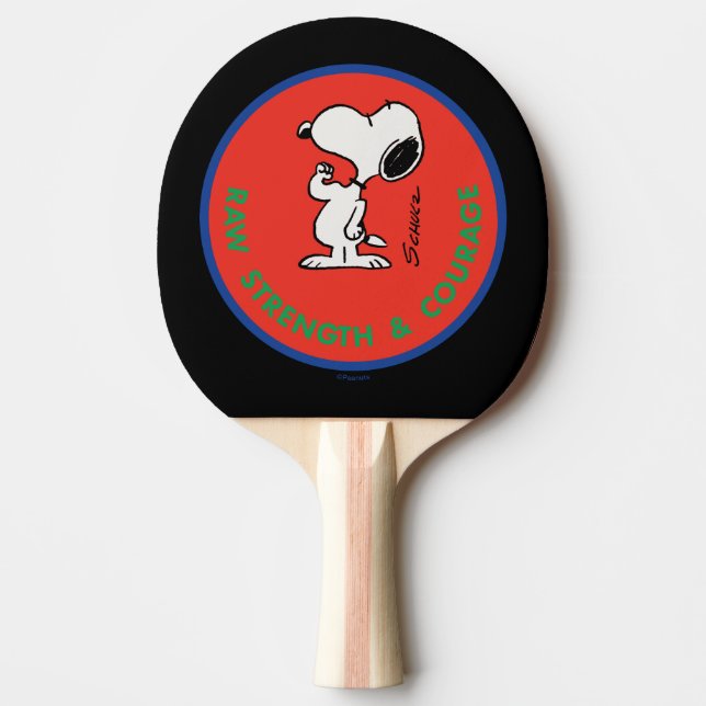 Peanuts | Snoopy Raw Strength & Courage Badge Ping Pong Paddle (Front)