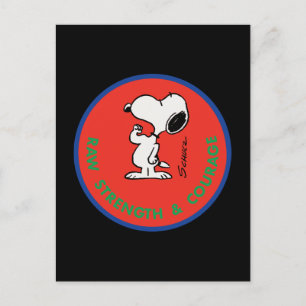 Peanuts   Snoopy Raw Strength & Courage Badge Postcard