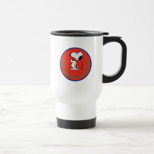 Peanuts Snoopy Raw Strength & Courage Badge Travel Mug