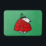 Peanuts | Snoopy Red Puffer Jacket Bath Mat<br><div class="desc">Check out this fun Peanuts design featuring Snoopy in his red puffy winter jacket.</div>