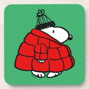 Peanuts   Snoopy Red Puffer Jacket Coaster