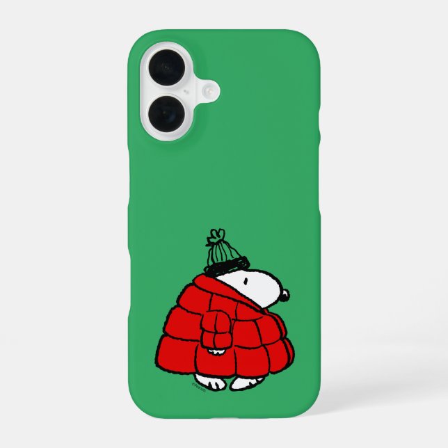 Peanuts | Snoopy Red Puffer Jacket iPhone 16 Case (Back)