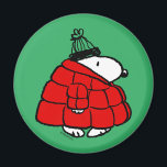 Peanuts | Snoopy Red Puffer Jacket Magnet<br><div class="desc">Check out this fun Peanuts design featuring Snoopy in his red puffy winter jacket.</div>