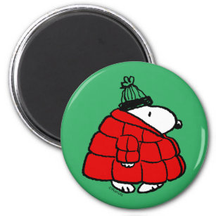 Peanuts   Snoopy Red Puffer Jacket Magnet