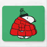 Peanuts | Snoopy Red Puffer Jacket Mouse Pad<br><div class="desc">Check out this fun Peanuts design featuring Snoopy in his red puffy winter jacket.</div>
