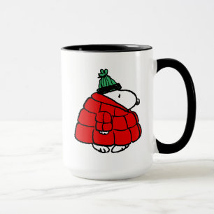 Peanuts   Snoopy Red Puffer Jacket Mug