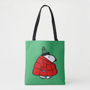 Peanuts   Snoopy Red Puffer Jacket Tote Bag